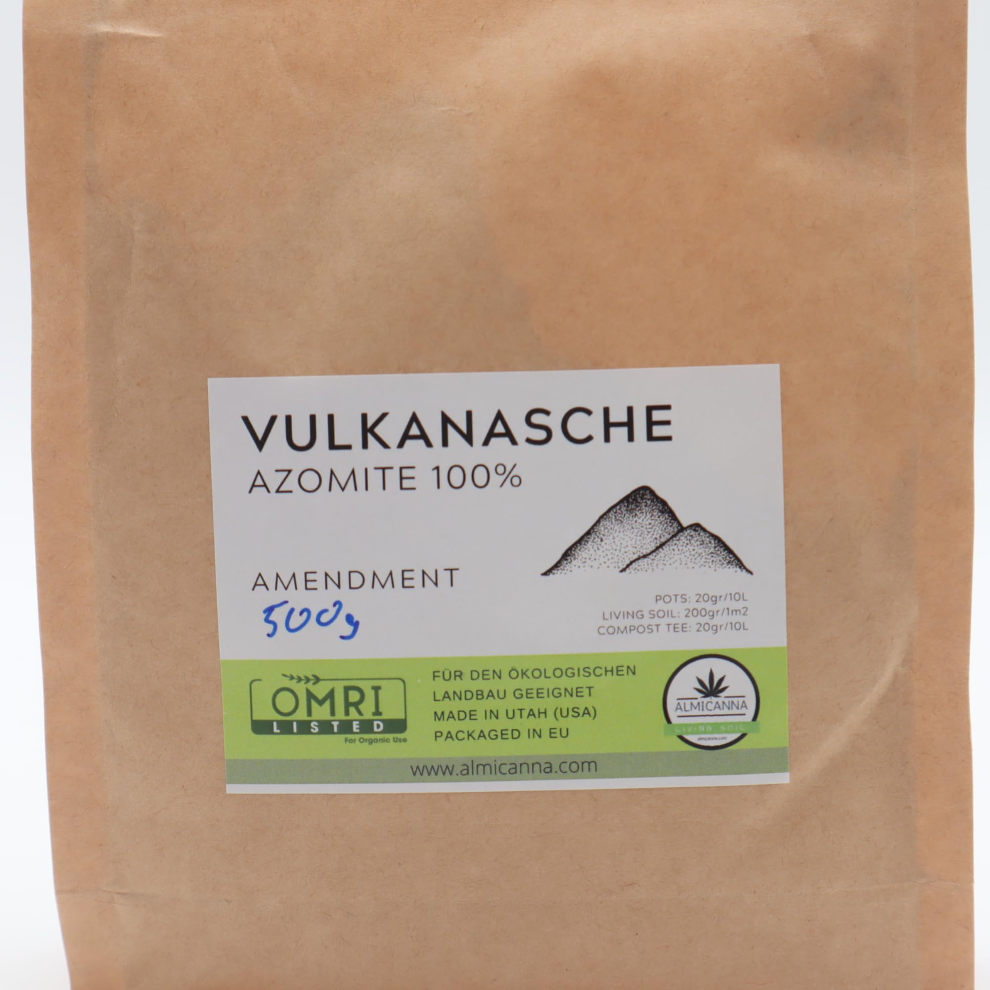 Cenere vulcanica AZOMITE 100% 500 g – Attivatore naturale del suolo, ricco di minerali e oligoelementi