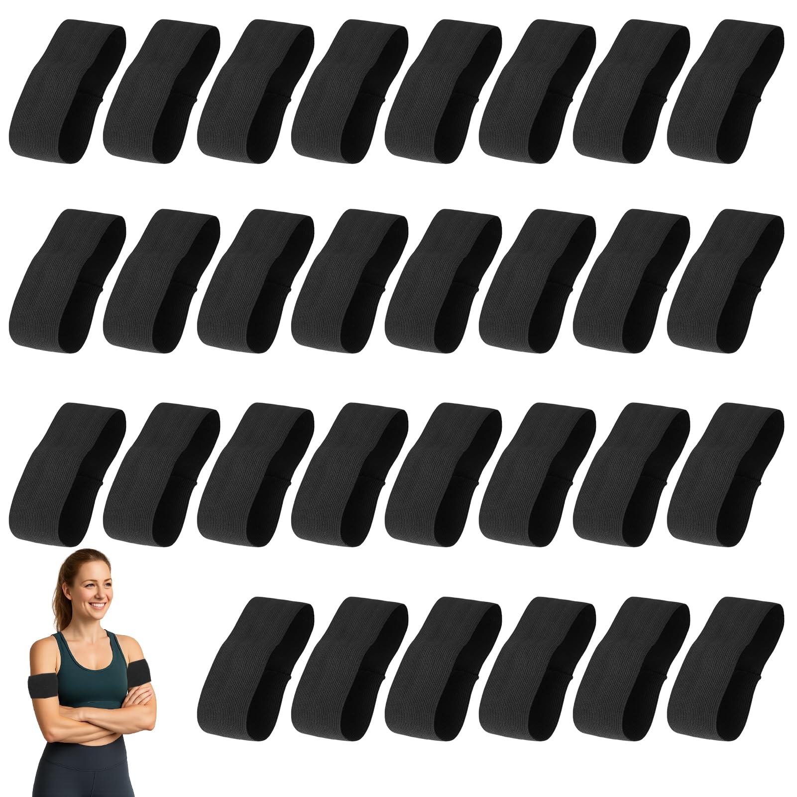 30Pcs Black Armbands Mourning, Black Arm Bands for Football