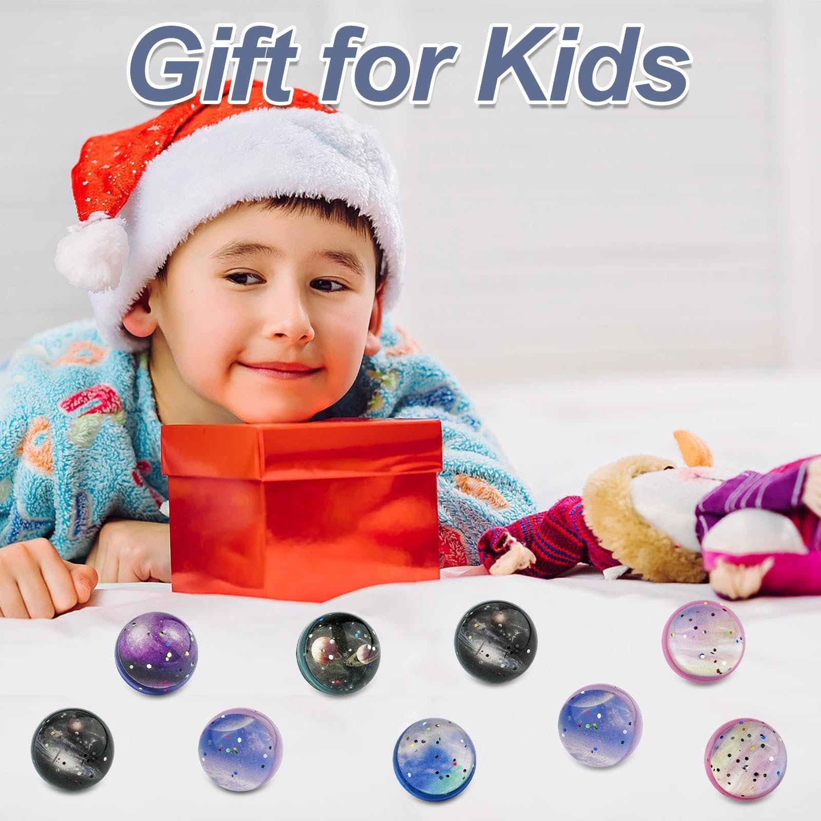 Brysalis 30 Piezas Pelotas Saltarinas para Niños, 30 mm Pelota Saltarina Espacio, Goma Bolas Rebotadoras, Pelotas de Goma de Juguete, Pelotas de Rebote de Regalos para Cumpleaños Infantiles — view 6