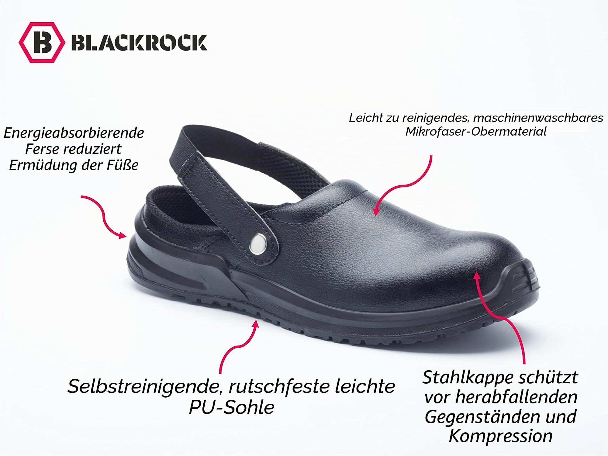 Blackrock Sicherheitsclogs, Crocs mit Stahlkappe, Chef Crocs, Küchenclogs, Sicherheitsschuhe für Männer und Frauen, Sandalen