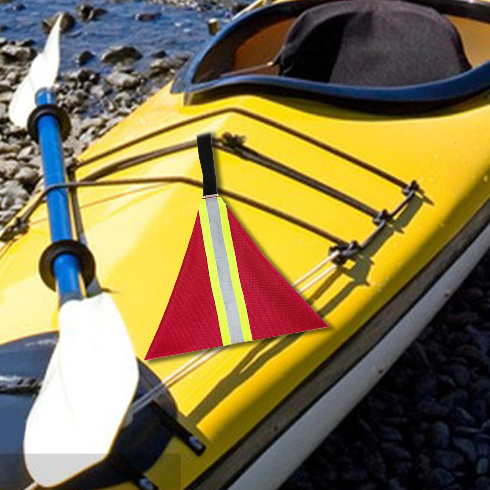 Drapeau De Sécurité Réfléchissant Pour Kayak – Kit Étanche Haute Visibilité Rouge Pour Remorquage Et Transport