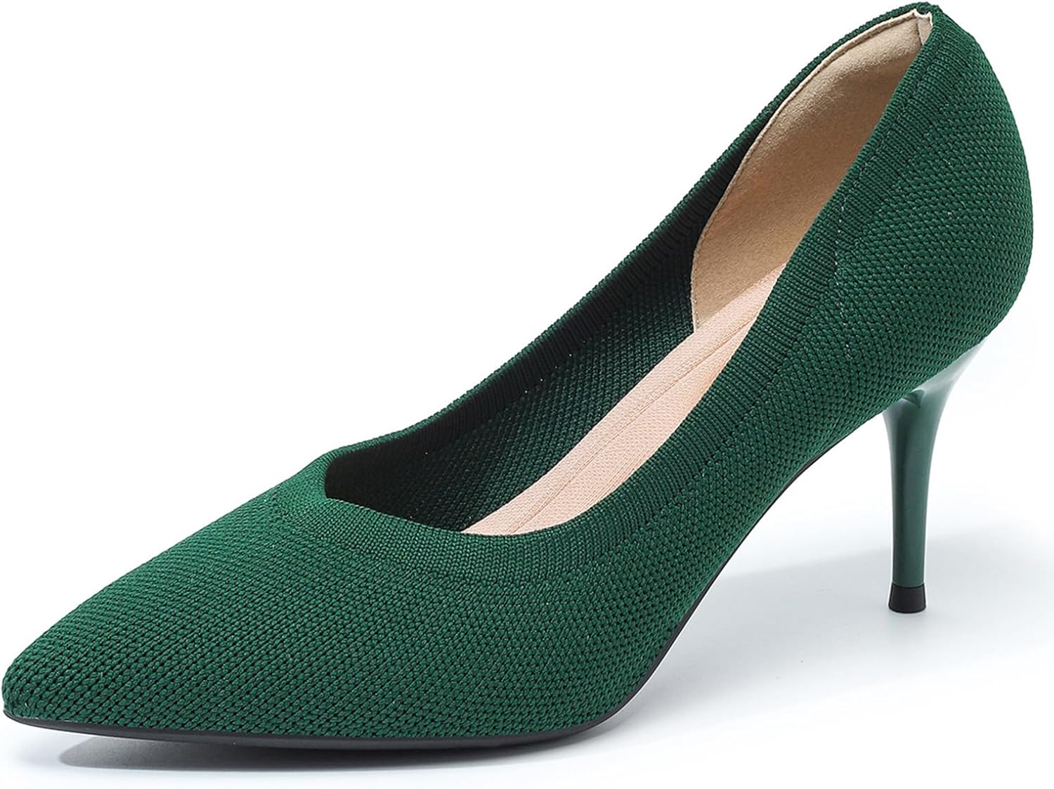 Women’s Pumps Knitted Mesh Stilettos Dress Shoes Elegant Pointed Toe High Heels Comfortable Formal Work Office Business Shoes