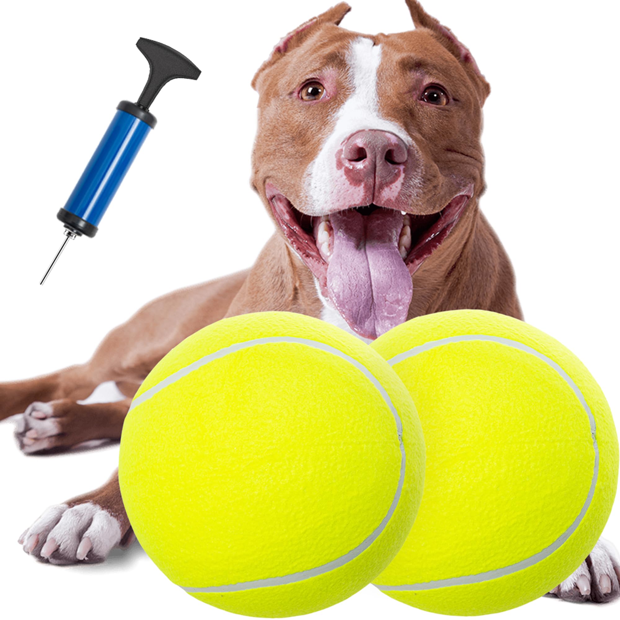 Dog Toy Ball - 9 5 Large Tennis Balls for Small Medium Large Dogs - 2 Pack Inflatable