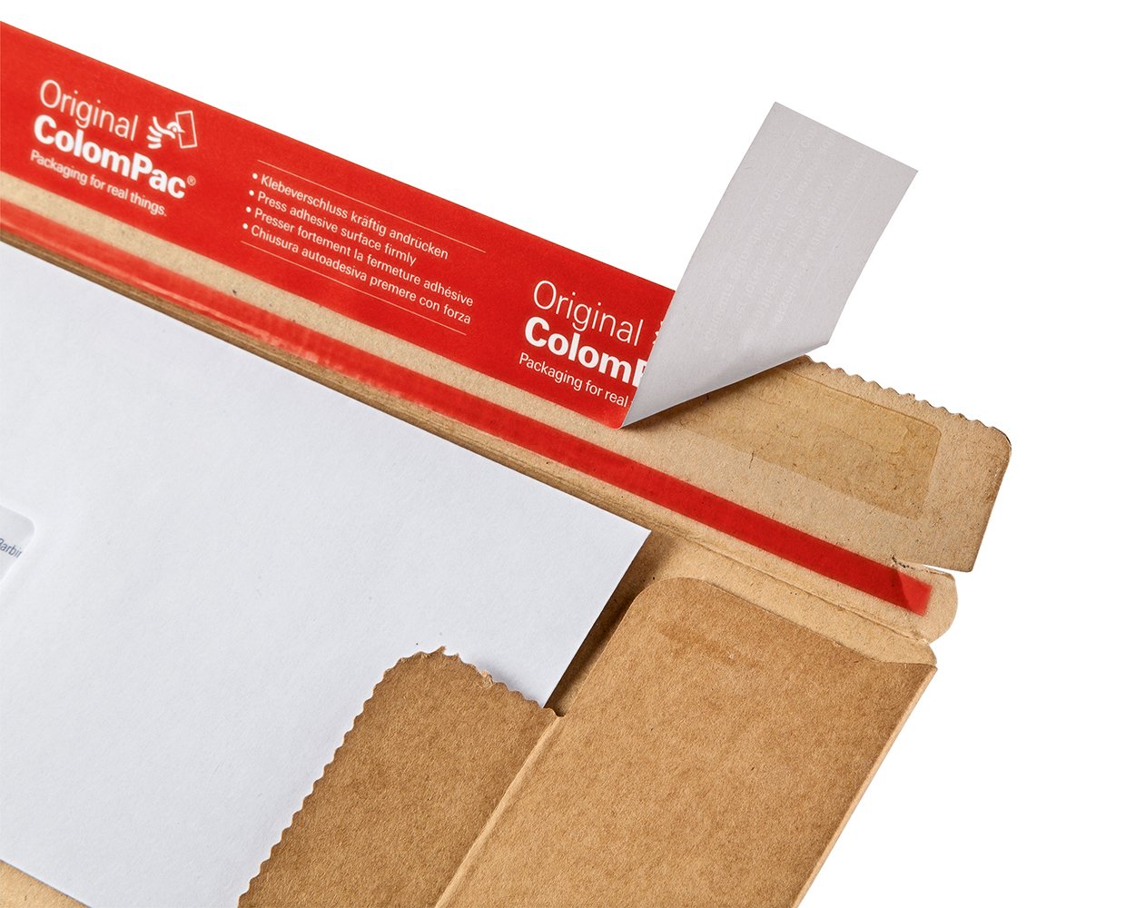 ColomPac CP067.07 ColomPac CP067.07 Paket Versandkarton aus Wellpappe 460x310x160mm PK10 mit Selbstklebeverschluss, Aufreissfaden und umlaufenden Kantenschutz Rationelles Handling und schnelles Aufrichten braun