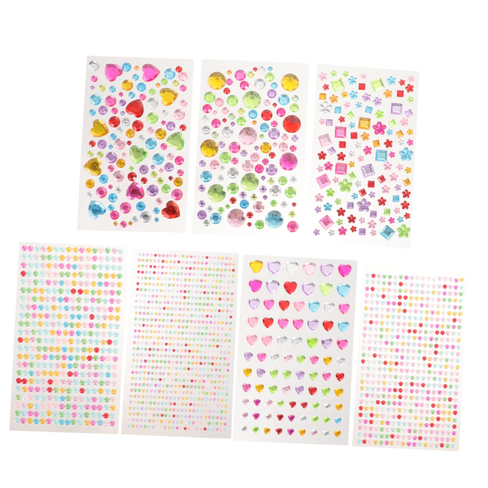 Gadpiparty 3 Set Fai da Te Cristallo Trapano Gemma UV Brillante Decorazione Gioiello Adesivi Scrapbook Colorati Strass Numeri Artigianato Oro Accessori Fai da Te Regali per Il Fondo 7 Fogli*3