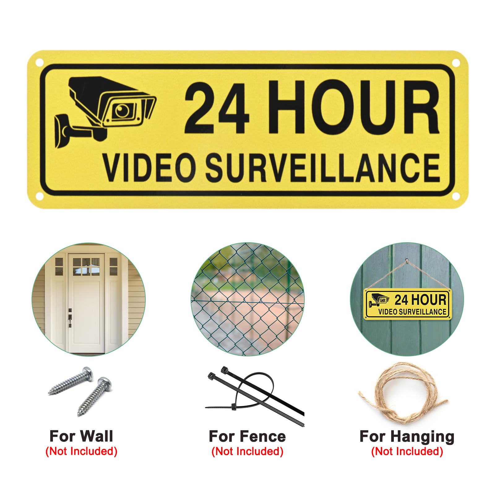 M METERXITY 2-Pack 24 Hour Video Surveillance Sign - Image 4