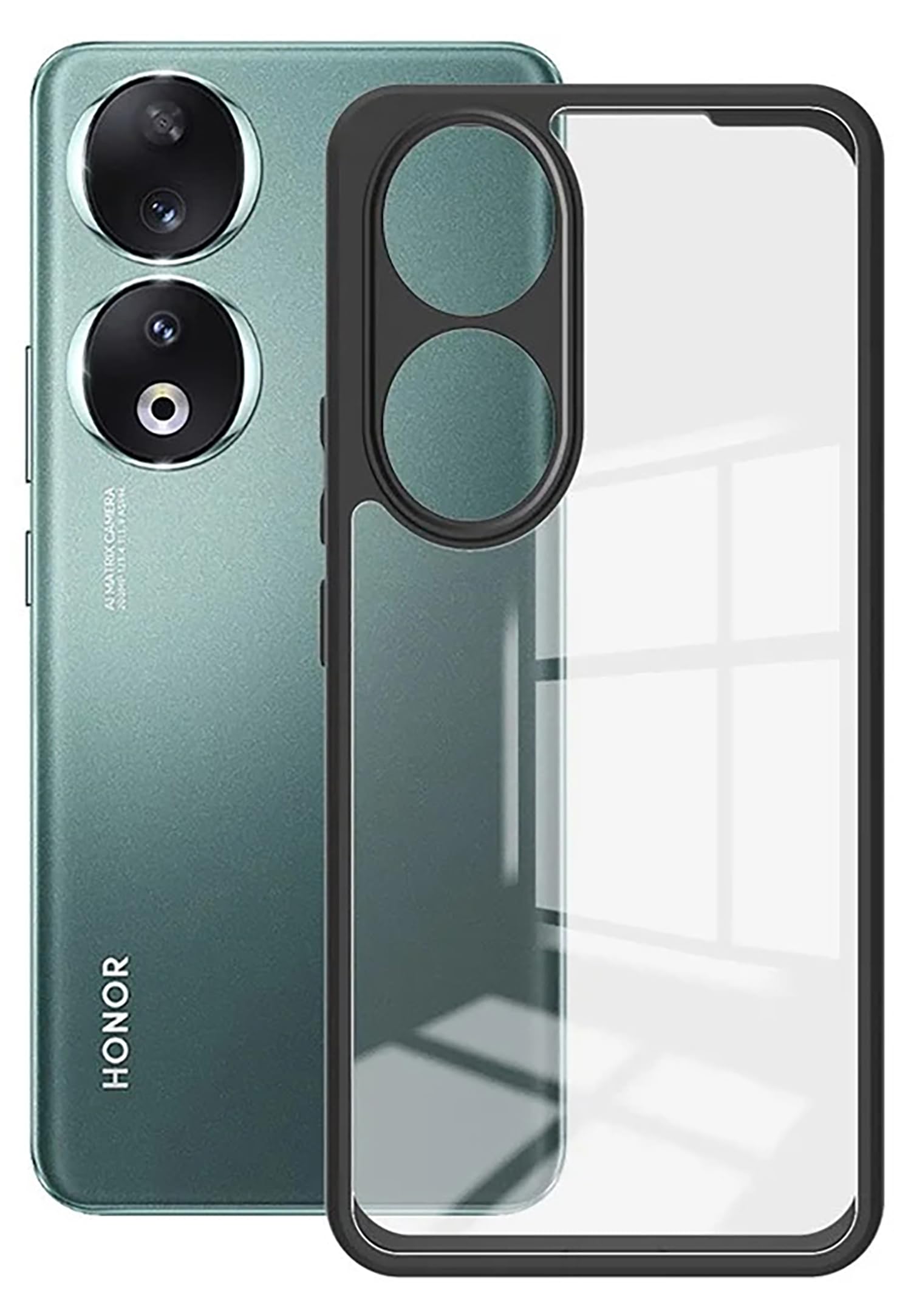 Kapa Hawkeye Clear Back Cover for Honor 90 (5G) | Camera Lens Protector Shockproof Slim Clear Case Cover (Black Sides) (B0CZNQ6DQ5) Amazon Price History, Amazon Price Tracker