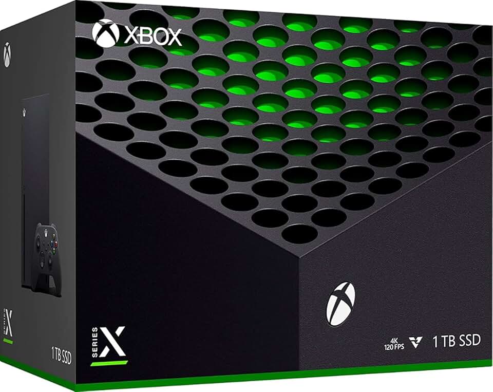 X Box Console 2022 mais recente X-Box Series X 1TB SSD console de videogame com um controlador sem fio, 16 GB GDDR6 RAM, 8x núcleos Zen 2 CPU, RDNA 2 G