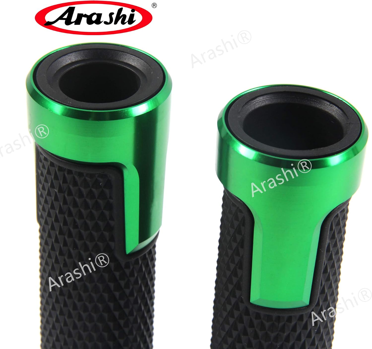 Arashi Motorcycle Universal Handlebar Handle Bar Grips Handgrips Hand Grips 7/8" 22mm for Honda Suzuki BMW Yamaha Kawasaki Ducati All Sport Bikes Green Ninja ZX6R ZX7R ZX9R ZX12R 300 Z125