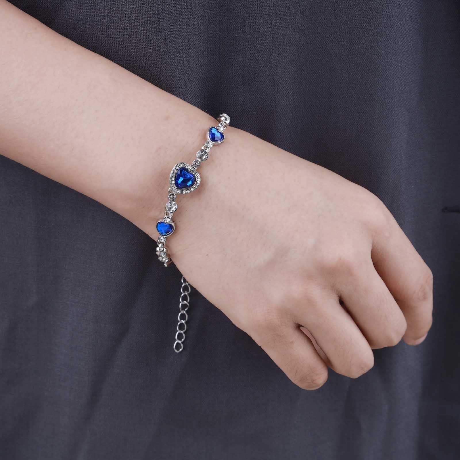 Sapphire-Luxe-Dainty-Blue-  Authentic Vibrant  Blue Sapphire bracelet.♥️❤️♥️❤️♥️❤️ main image 1