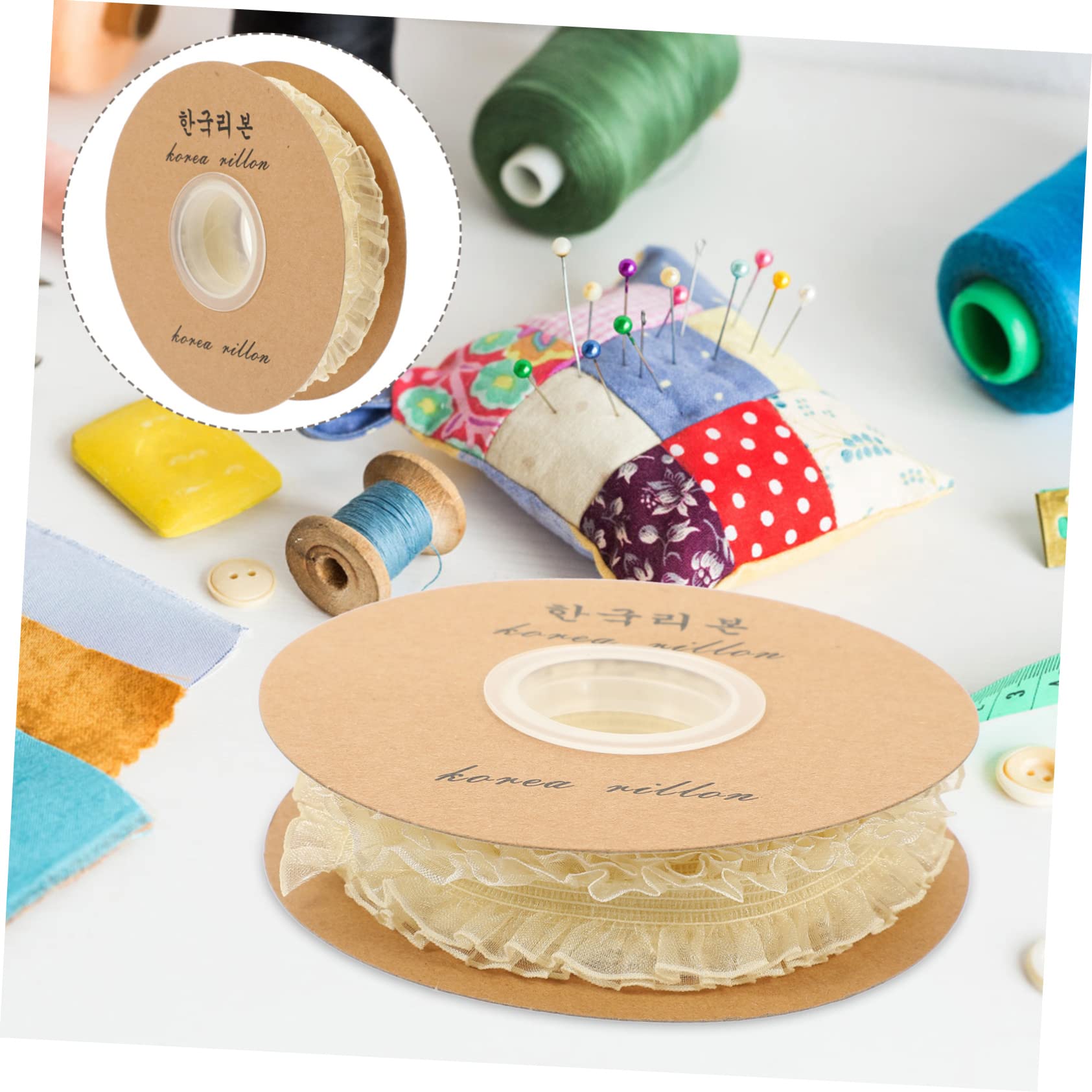 STOBOK 5rollos Cinta De Encaje Elástica De Metros Para Manualidades y Decoración De Ropa Para y Adornos Vestidos Faldas y Flores