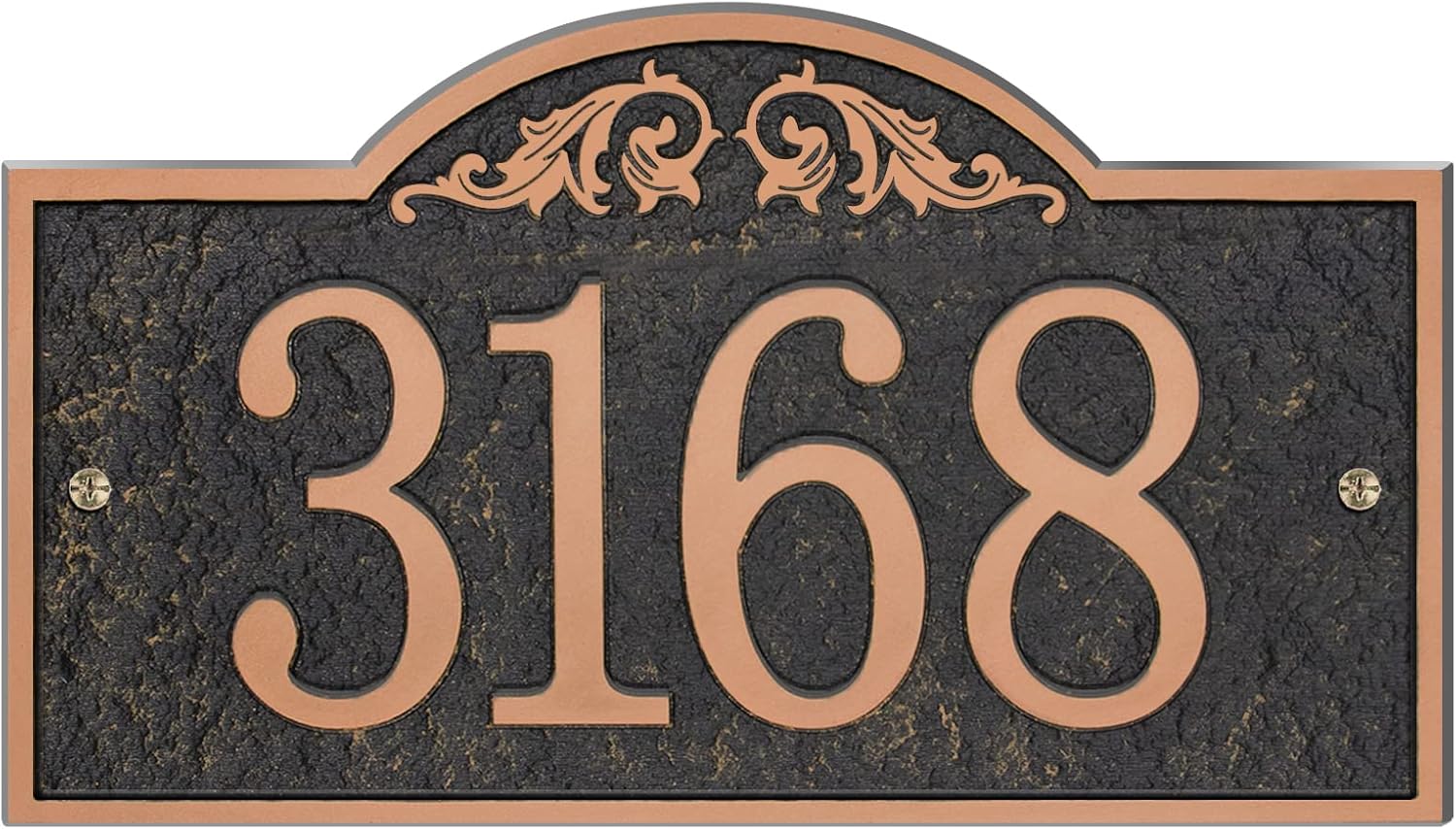 Address Plaque - Handcrafted Carving Sign - Large House Number - Vintage Address Plaque - 11" x 6.3" - Personalized Address Plaquer for Yard Sign, Enterprise, Office, 911 Visibility Signage (Styles 9)