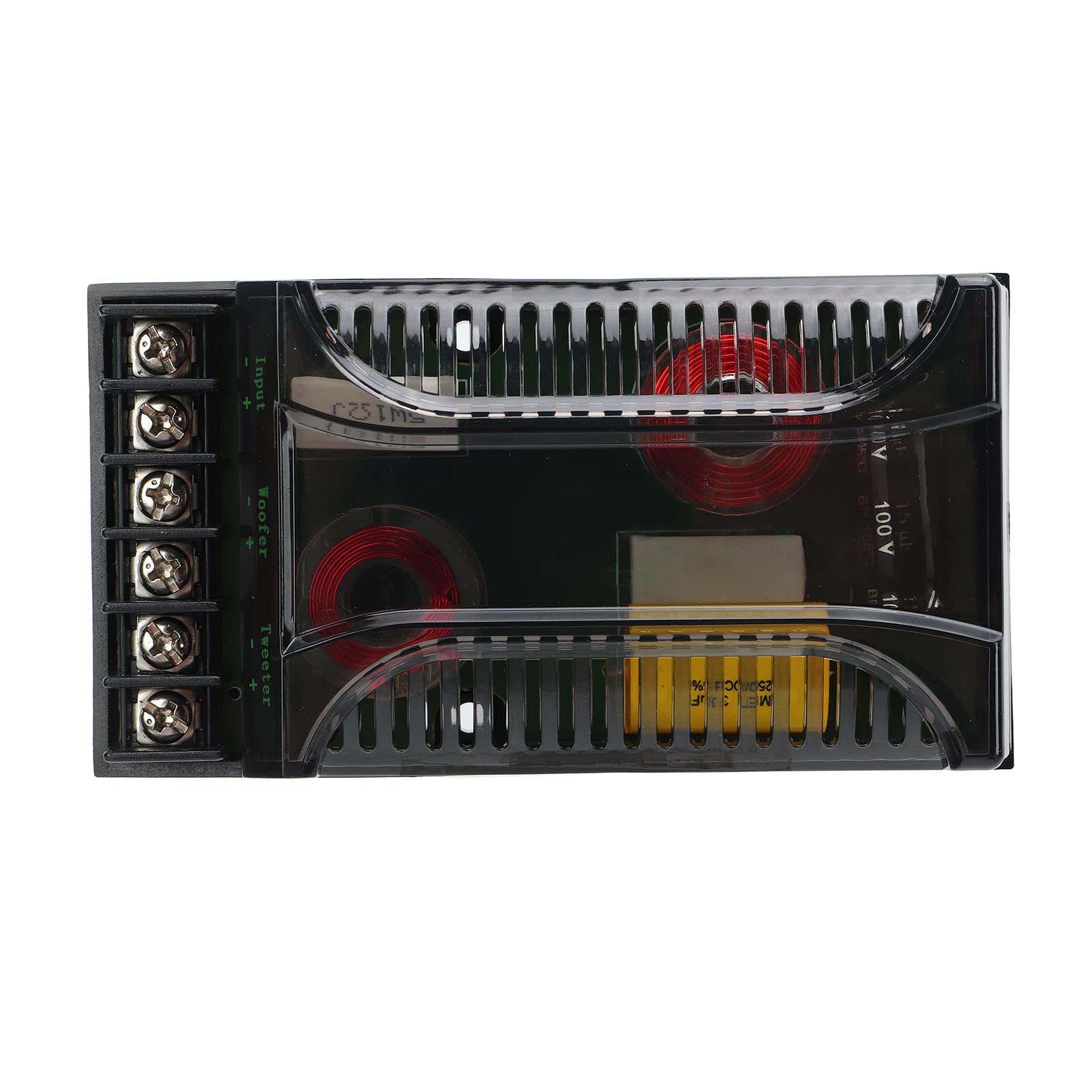 2Pcs Car Audio Crossover Passivo, 2 Way Car Audio Crossover Protezione da Sovracorrente Dissipatore di Frequenza Dell'altoparlante Universale per la Dissipazione del Calore