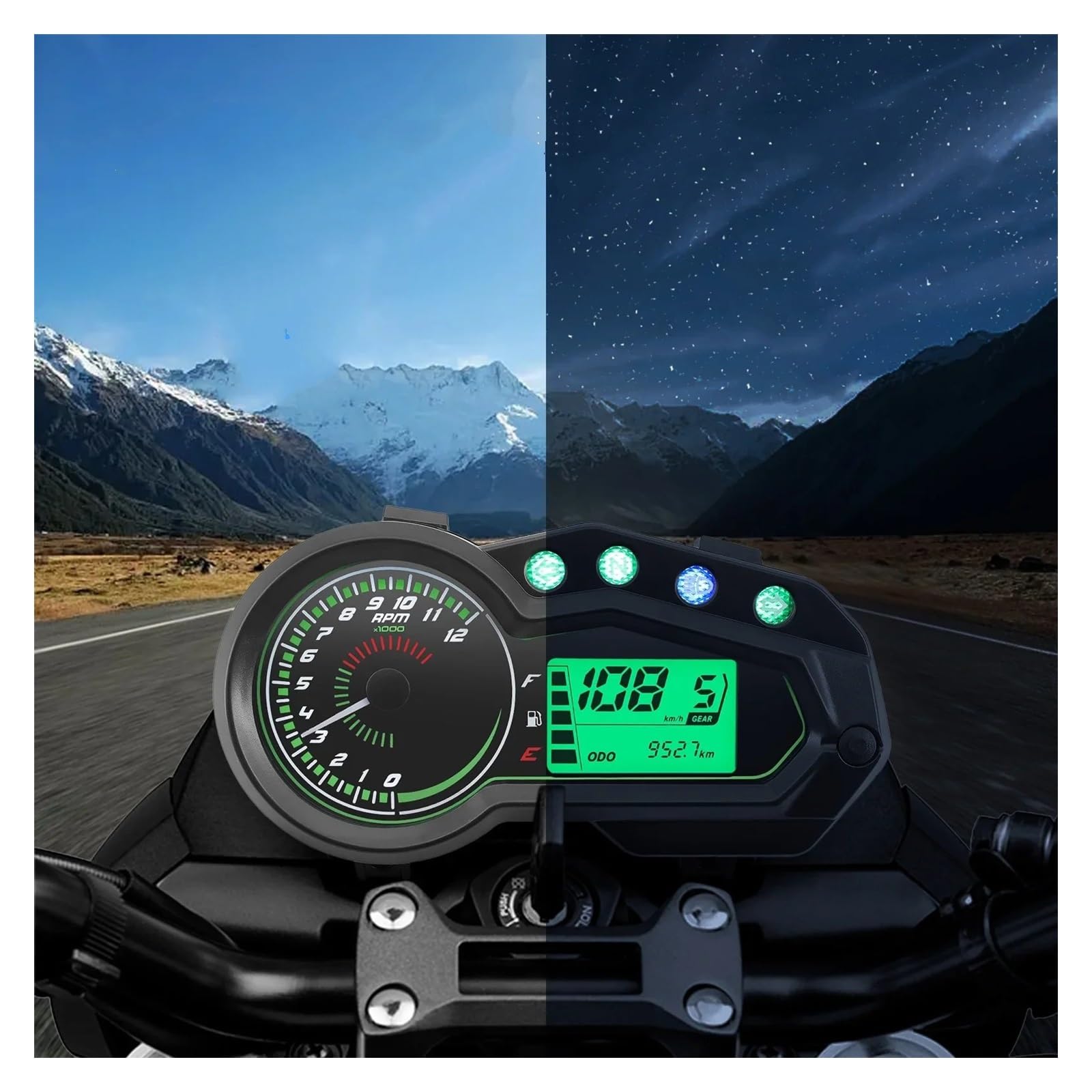 Contagiri contachilometri Strumento Multifunzione Per Tachimetro Per Moto Per Brasile Titan 150 Per Cg150 12V Indicatore Livello Dell'olio Digitale A LED Per Moto