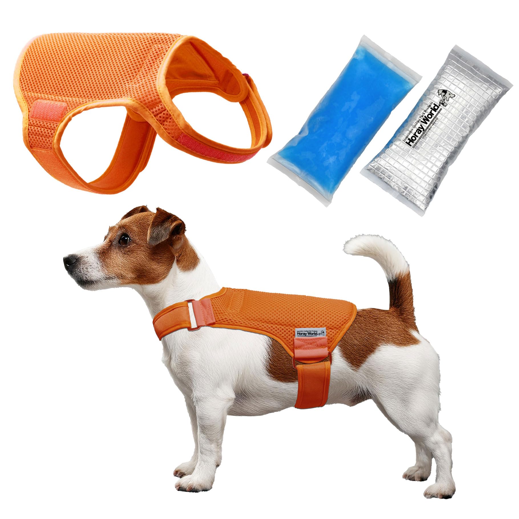 Horay World Cooling Vest for Dogs - Dog Cooling Vest with Innovative Ice Packs (S, Orange) — image 1