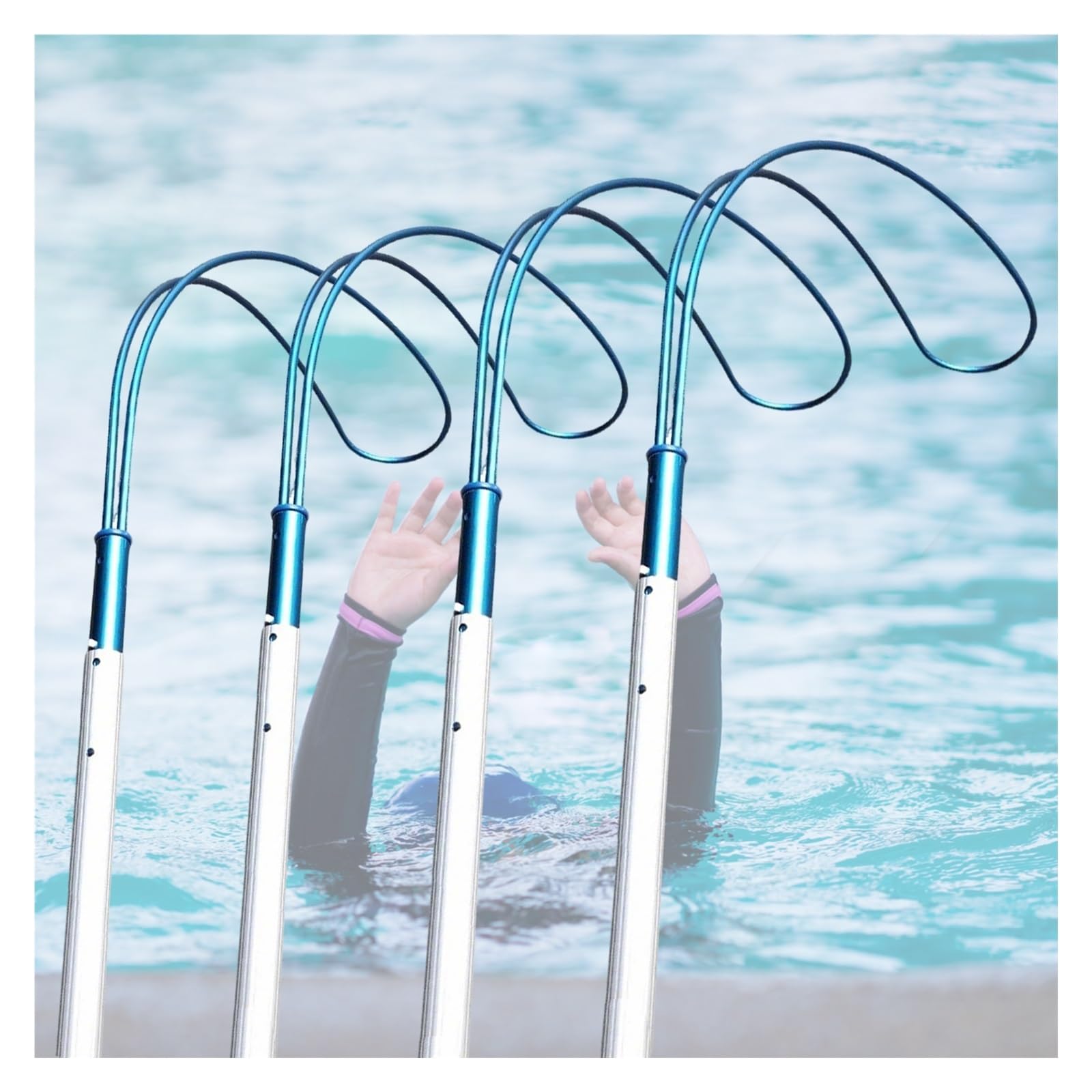 Perche de sauvetage piscine 7 m contre les noyades alu