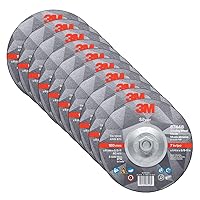 Vista 10 de 3M Disco de desbaste de centro deprimido plateado, 87454, T27, 5 pulgadas x 1/4 pulgadas x 7/8 pulgadas, paquete de 10, bordes de desbarbado