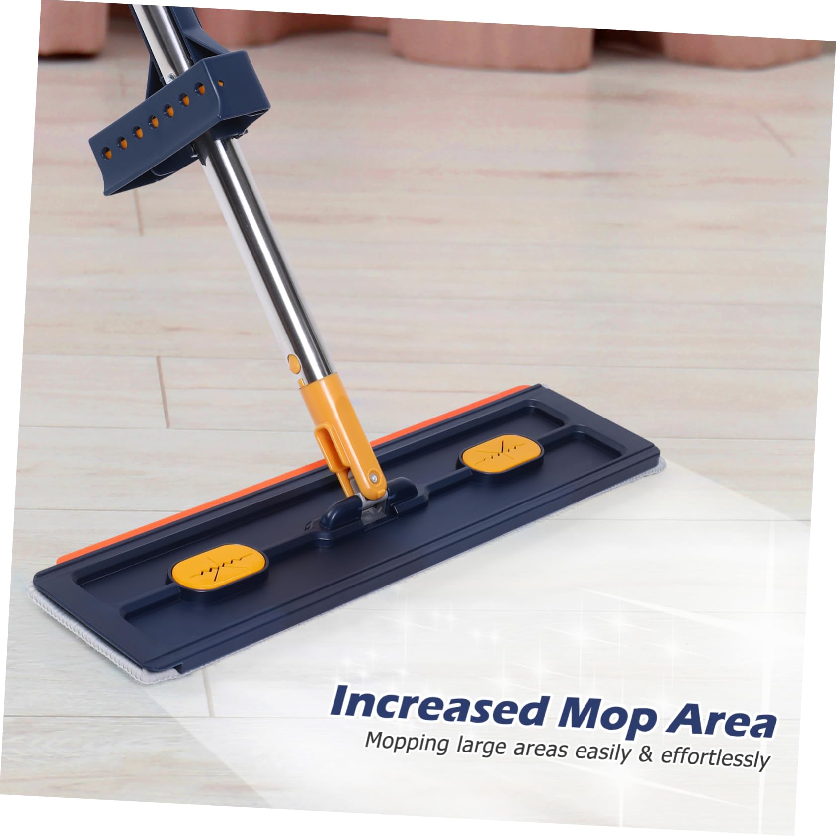 Yardenfun Trapeador de Polvo Plano sin Lavado Rasqueta Exprimidor, Material PVC y Aleación, Adecuado para Limpieza Profunda en Suelos de Parquet y Azulejos