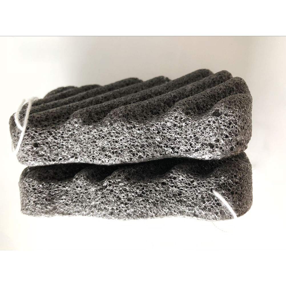 FRCOLOR 4pezzi Spugna per Corpo e Viso Spugna Naturale Esfoliante Detergente per Cura della Nero