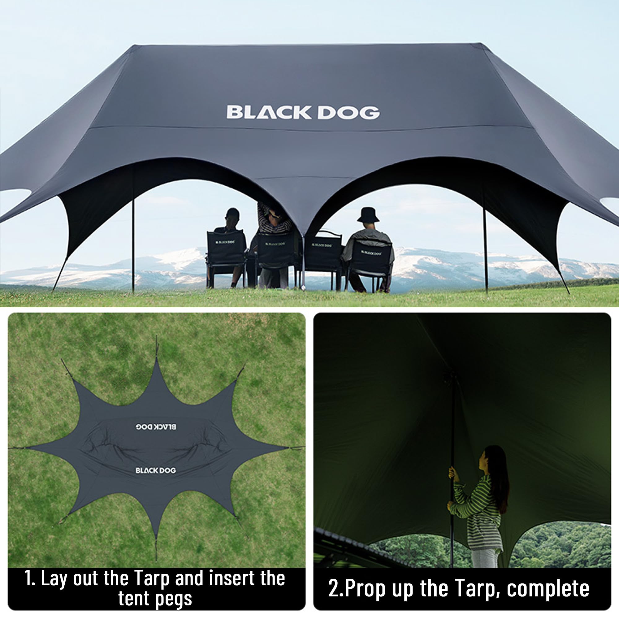 Amazon.com: Blackdog Large Camping Tarp, 16-20+ Person UPF21000+