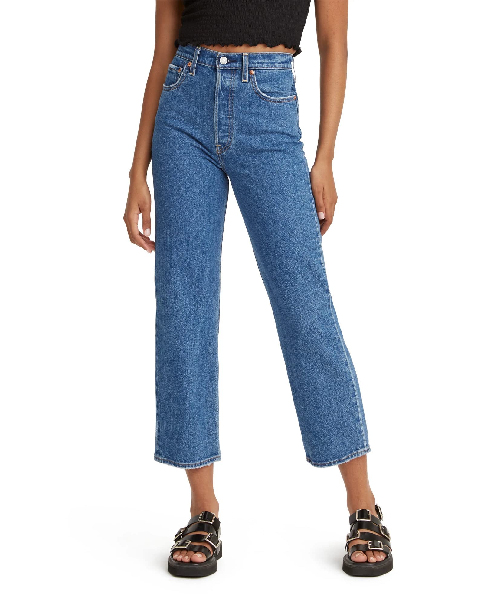 Levi's Women's Ribcage Straight Ankle, Jazz Pop, 23W / 29L
