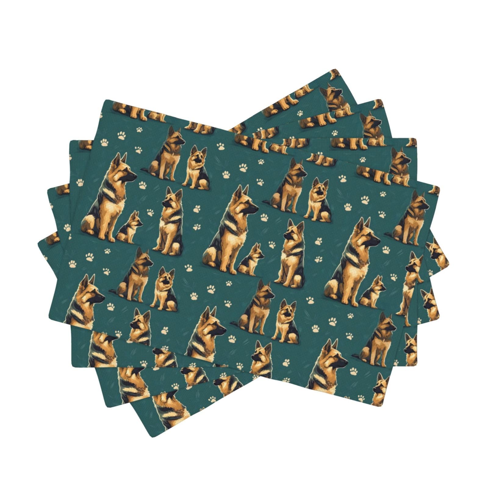 Décoration de fête avec set de table imprimé chien pour repas de famille