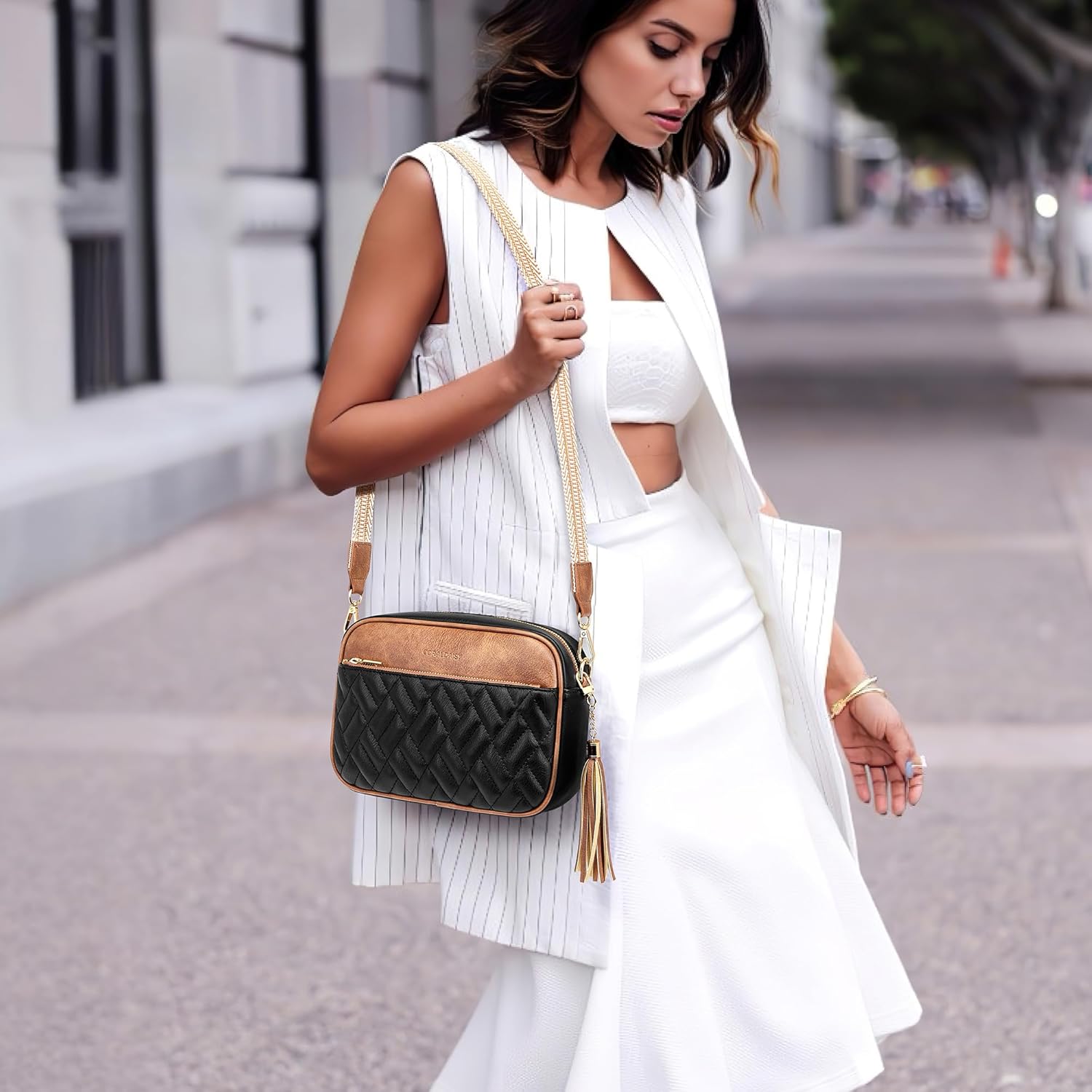 CORALDAISY Crossbody Bags for Women Vegan Leather Purses Small Shoulder Handbags - Image 2