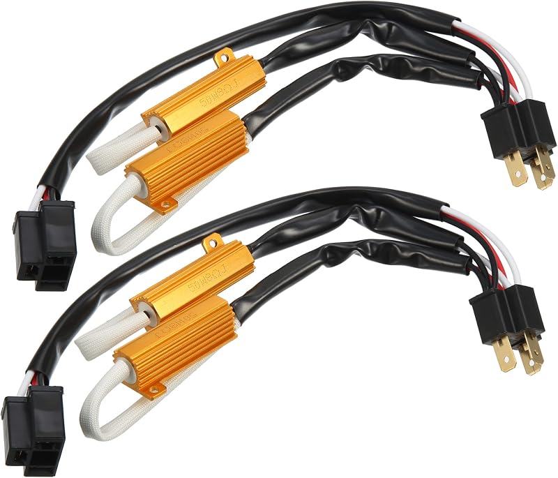 Decodificador de LED X AUTOHAUX 9003 H4 HB2 12 V 50 W 8 ohm com Anti-Pisca – 2 unidades