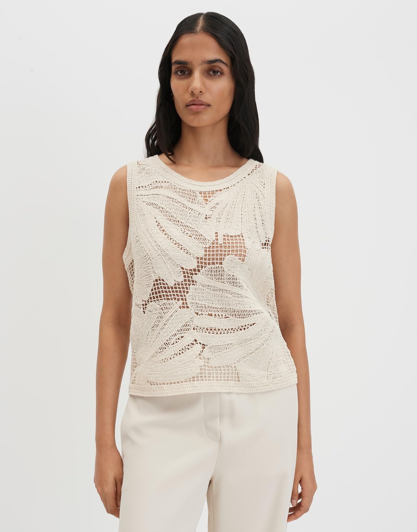 someday Damen Sweatshirt | Häkeltop aus nachhaltigem BCI Cotton Slim Fit