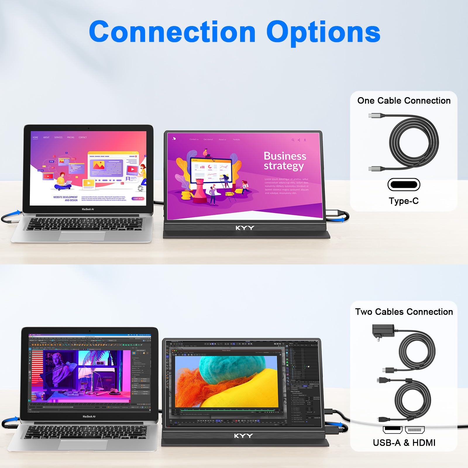 AGAKULL rtable Monitor for Laptop 14" 1080P FHD Eye Care IPS Screen USB-C, HDMI Computer Display HDR Gaming Monitor, VESA Mount& Smart Cover, Speakers, for Laptop PC Phone Xbox PS4/5 Switch