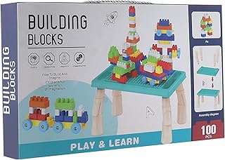 100 قطعة مكعبات، بلاستيك