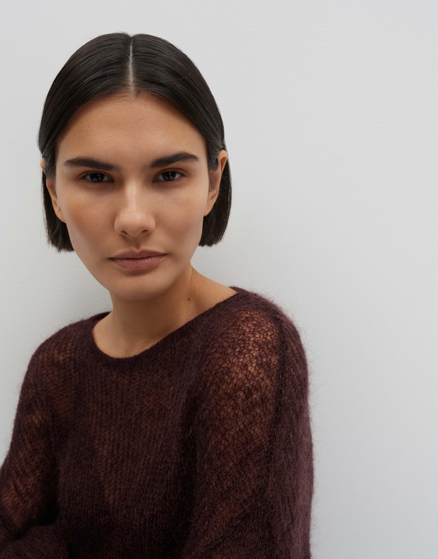 someday Damen Pullover | Statement Stricker aus Mohair Woll Mix Loose Fit Mahogany, 36