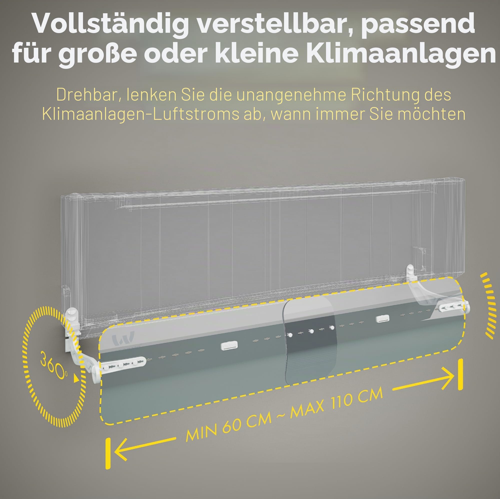 WITFORMS/Classic – verstellbarer AC-Luftabweiser geeignet für Split-Klimaanlagen Verbessert Kühlung und Heizkreislauf
