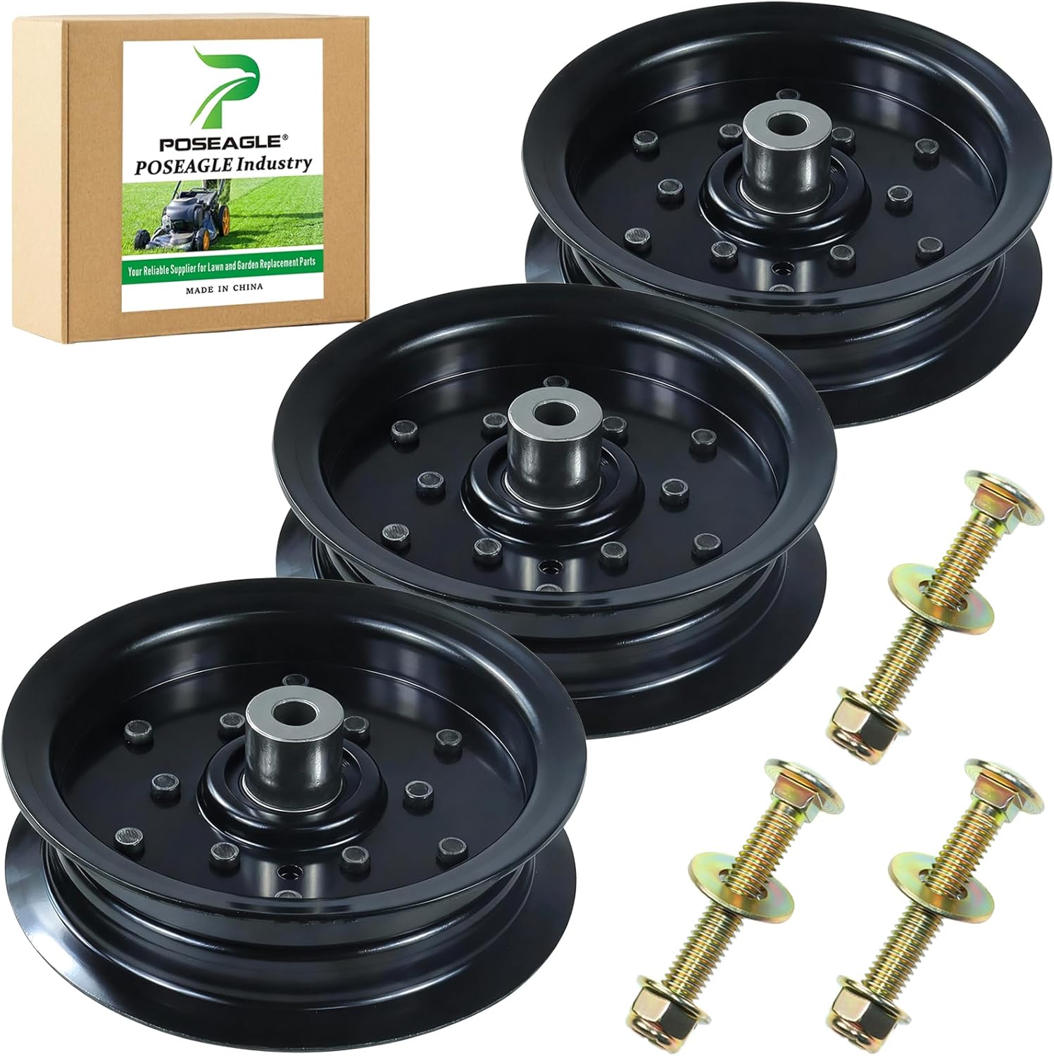 3 Pack 532196106 Idler Pulley Replaces 532197379 Craftsman 196106 197379 for Husqvarna 54" 46" Z254f Z254 YTH22v46 LGT2654 RZ5424 YTH2348 YTH24v48 YTH24k48 RZ5426 Craftsman 54" 42" Mower