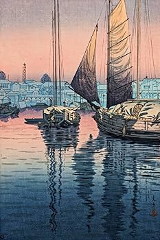 Amazon.co.jp: 真作 状態極良土屋逸 木版画『瀬戸内海 鞆之津』15年作