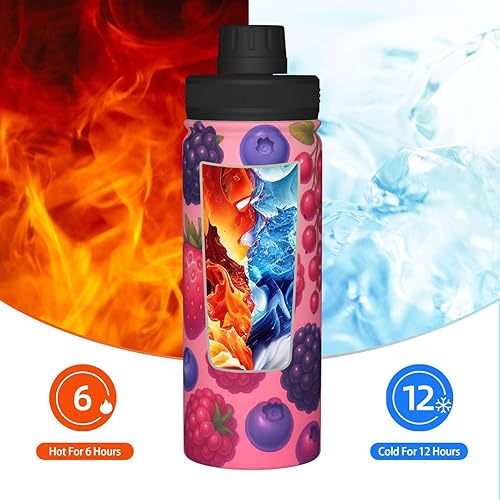 Miniatura 6 de Sweetheart Berry - Botella de agua aislada de acero inoxidable de 18 onzas, divertida taza de viaje a prueba de fugas, para bebidas calientes y