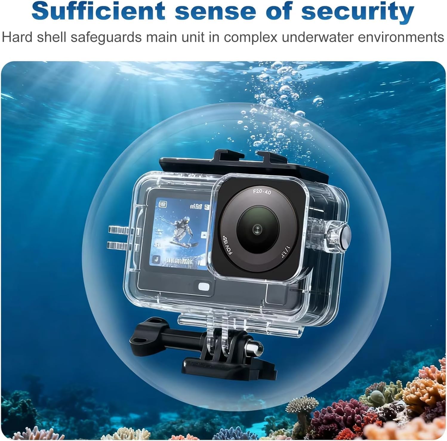 Waterproof Case for DJI Osmo Action 6,Underwater Dive Case Horizontal Vertical Protection Housing Shell for DJI Osmo Action 6 Accessories