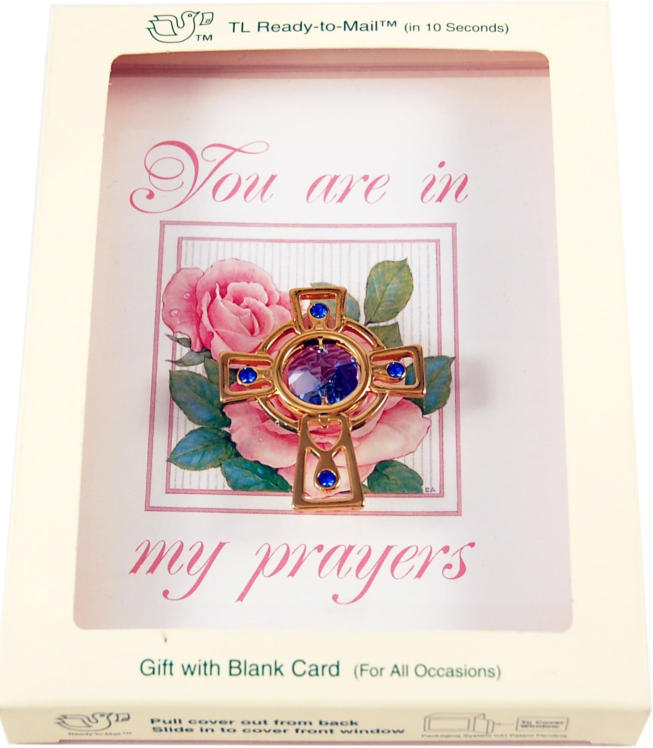 24K Gold Plated Celtic Cross with Swarovski Austrian