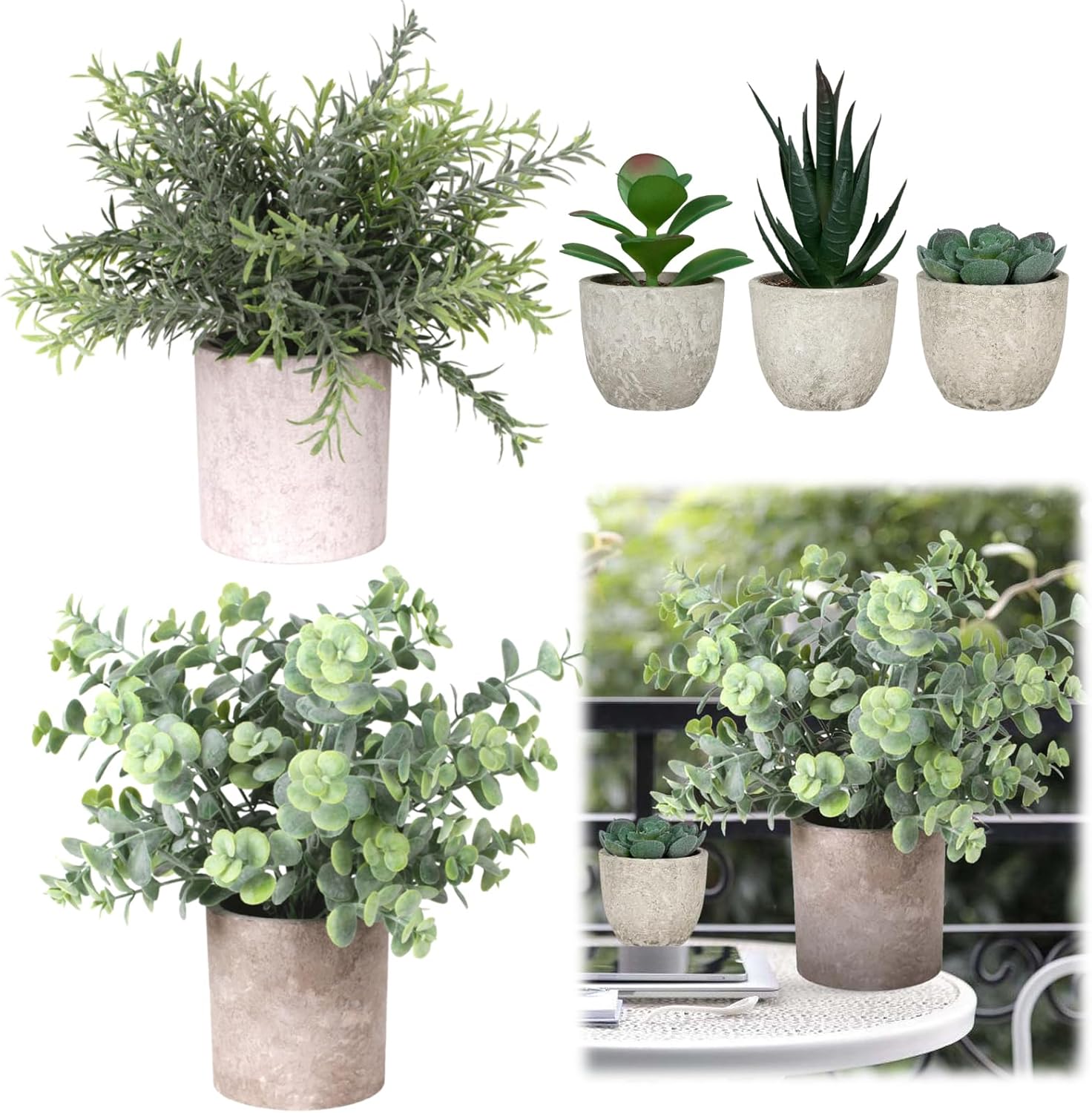5 Set Artificial Plants Indoor Fake Plants Decorative Artificial