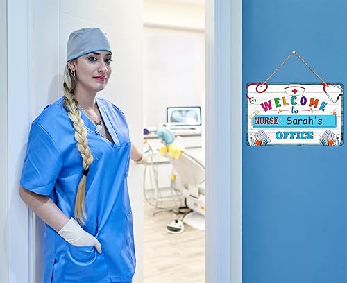 Miniatura 3 de WhatSign Letrero de bienvenida personalizado para enfermeras, oficina, decoración de puerta, escuela, salud, oficina, clínica, hospital, semana de