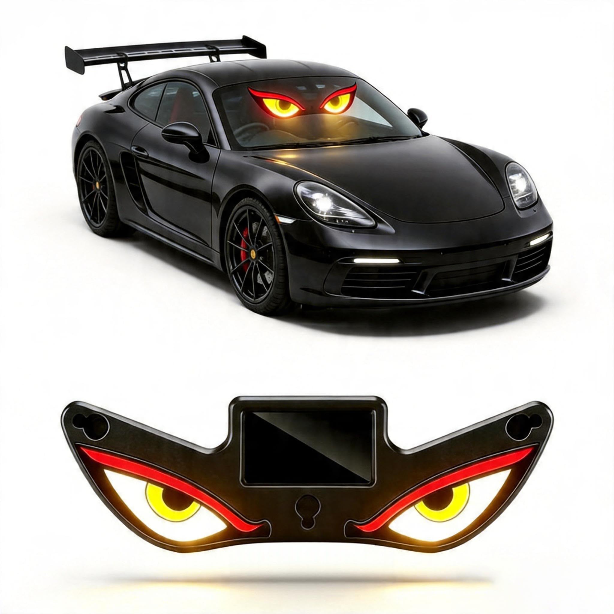 Solar Car LED Atmosphere Decoration Light,High-Brightness Demon Eye Styling Lamp,Universal Fit Automotive Accent Light with Smart Light Sensor and Suction Cup Mount for SUV Truck Sedan (1, Y1)-picture-12