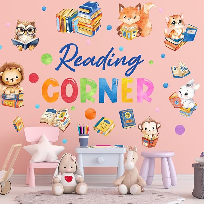 Vinilo Decorativo Lectura Esquina Niños Animales Bosque miniatura 7