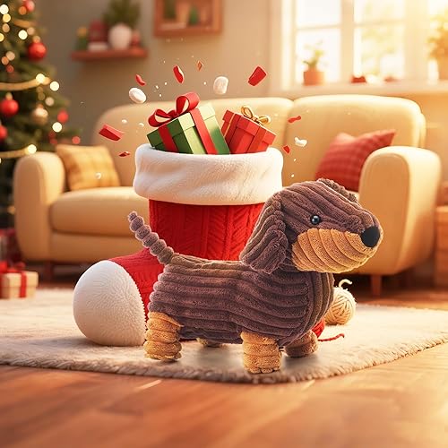 Vista 2 de Juguetes de peluche de Cordero de albaricoque Henry Perro salchicha Teckel suave y suave perfecto para niño Teckel chocolate Marrón