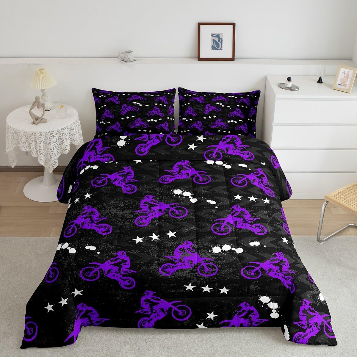 Drag Racer's Prayer Bedding Set Purple
