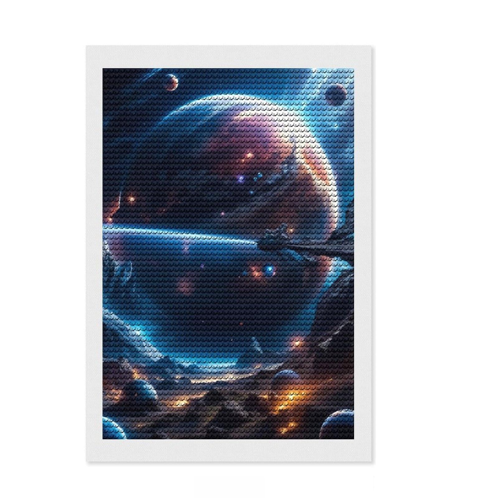 Junmoney Celestial Mantle Diamond Painting Set 8"x12", Festive Craft Gift, for Beginners, Full Kit Included, Vintage Style Decor