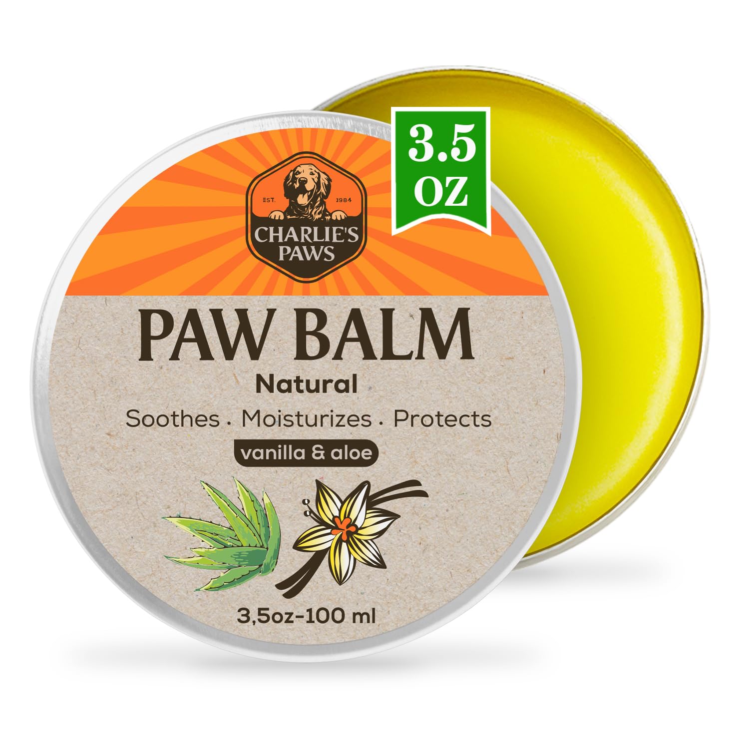 CHARLIE'S PAWS Paw Balm for Dog and Cat Paw Pad Balm Dog Nose Balm Cat Butter Paw Moisturizer Protect Dry Cracked Paw Foot Paw Elbows with 100%