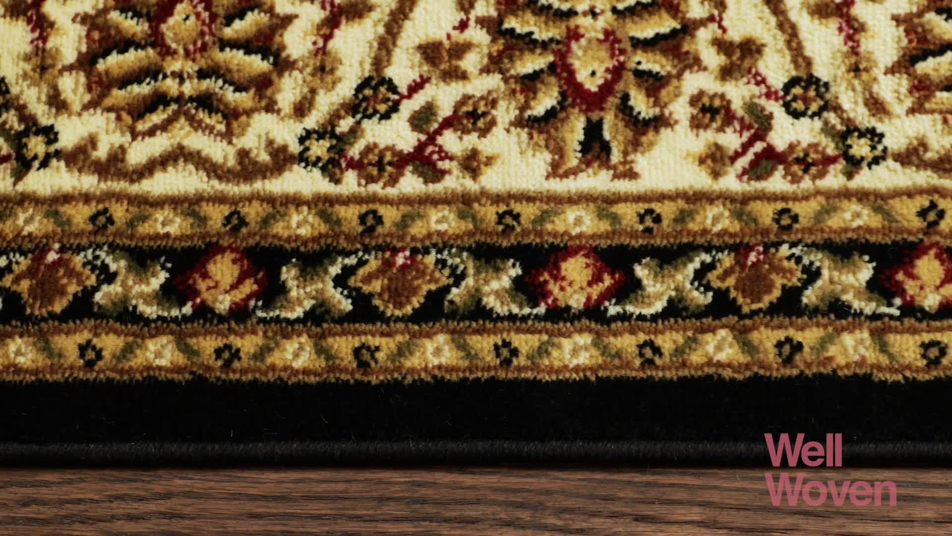 Tapete oriental negro 2'3" x 7'3" Sultan Sarouk miniatura 7