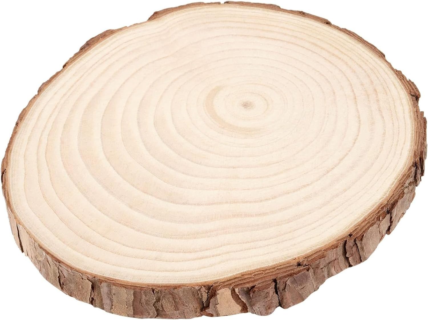 FUNSUEI 12 PCS 6.7-7 Inches Unfinished Natural Wood Slices, Natural Wood Coasters with Bark, Wooden Circles for DIY Arts and Crafts, Christmas Ornaments, Rustic Wedding Ornaments