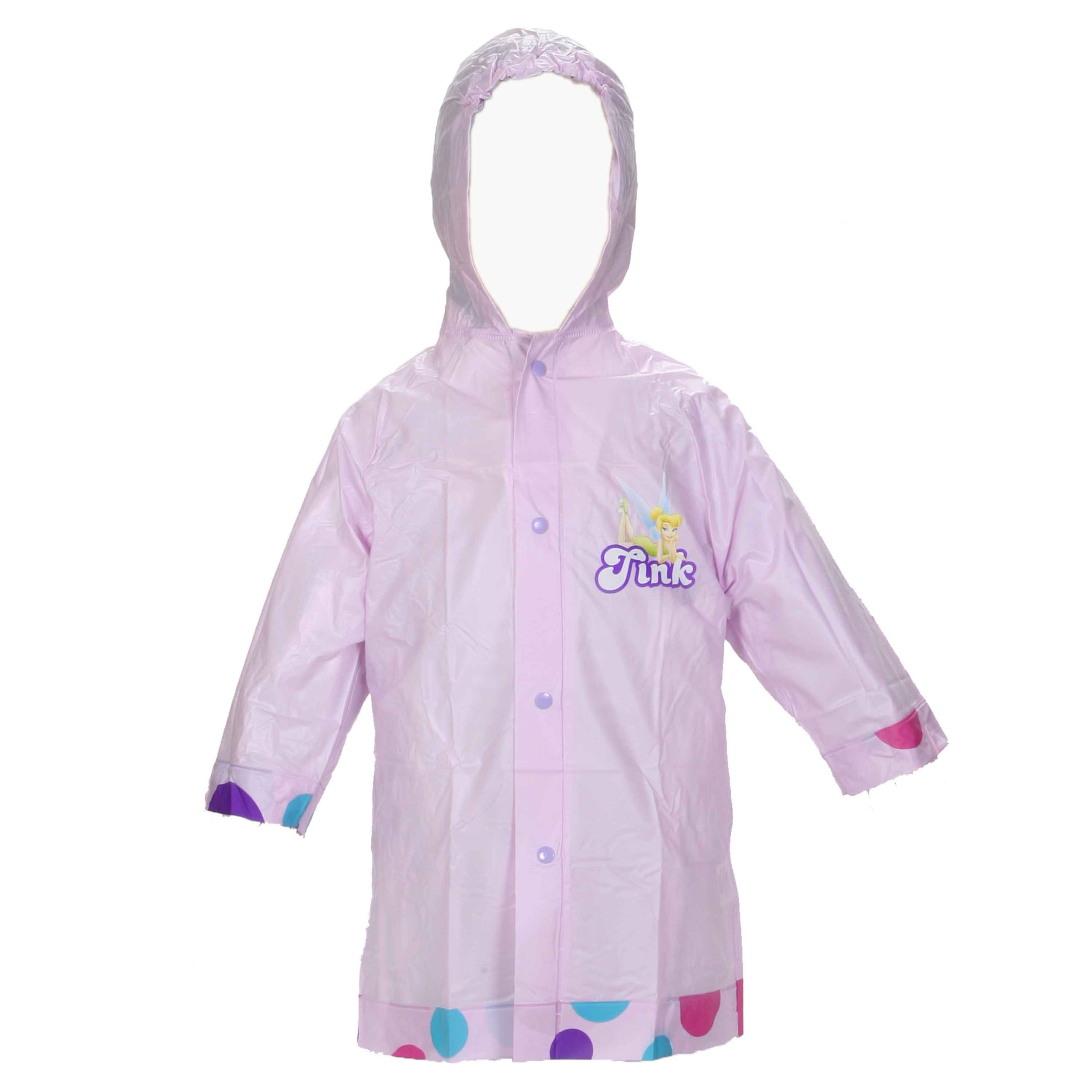 Tinkerbell Disney Fairies Girl's Purple Rain Slicker Size Small 2/3