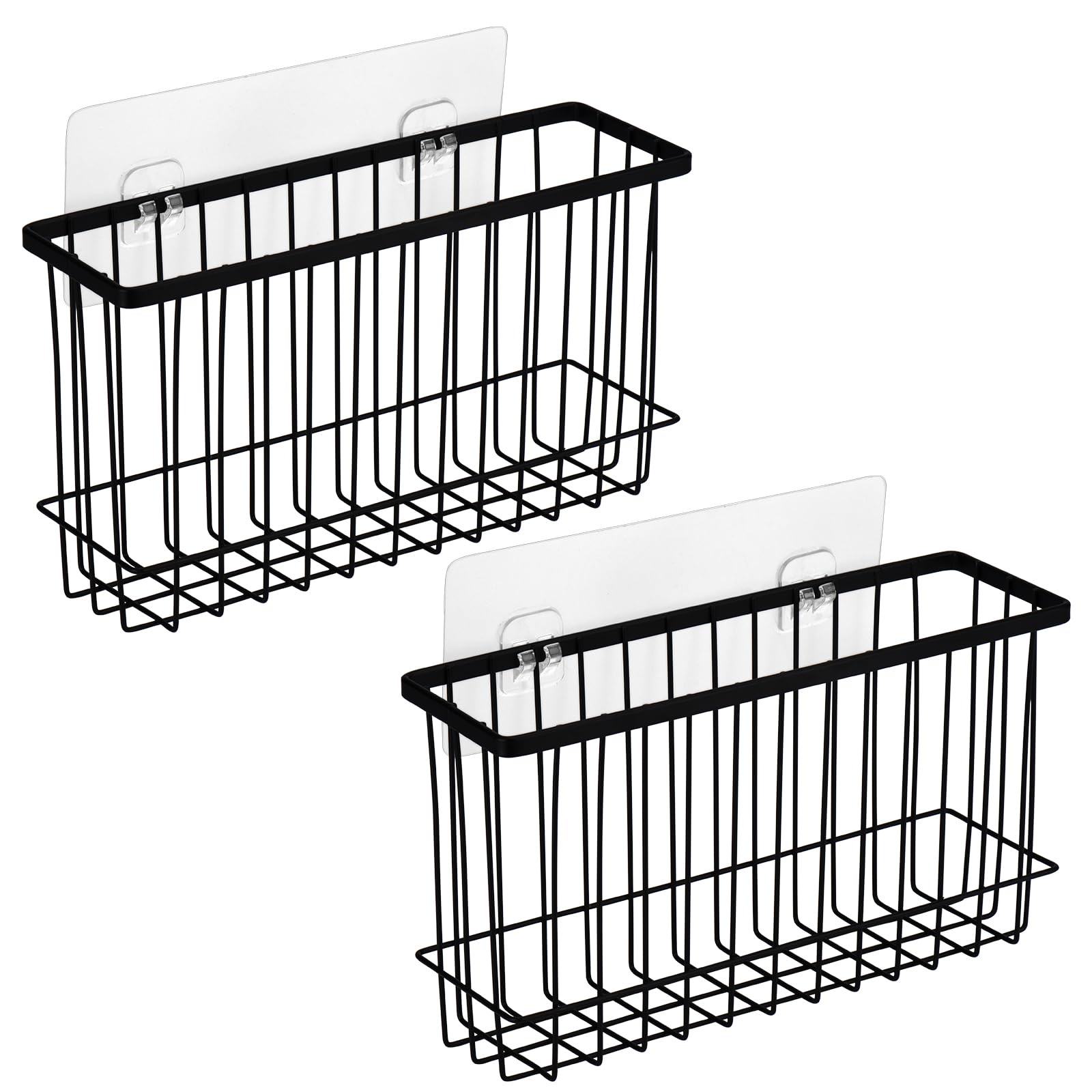 Toplife Cupboard Door Organiser Basket, No Drill Hook-On Storage, 2 Pack